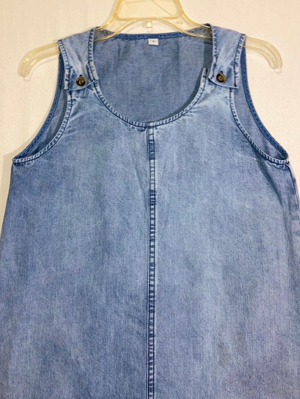 Light Blue Denim Pinafore Dress - Picture 6 of 8